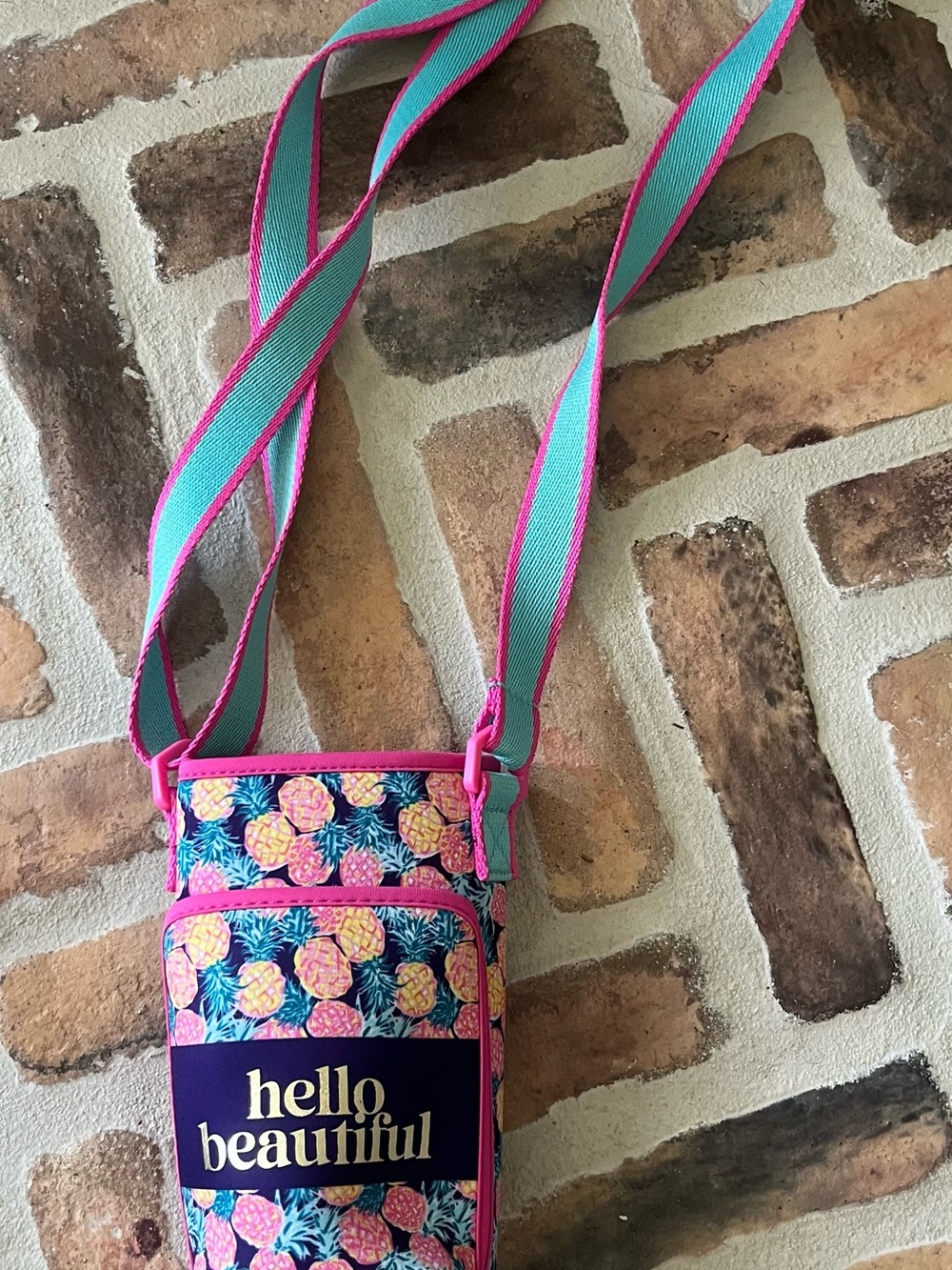 Simply Southern Pineapple Water Bottle Carrier with Strap